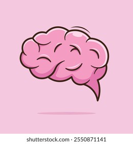 Human brain anatomy science psychology organ body system vector illustration object. Health care and medical education