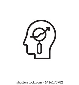 human, brain, arrow, up icon. Simple thin line, outline vector of Mind process icons for UI and UX, website or mobile application