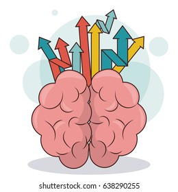 human brain arrows creativity business growth concept