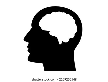 human brain in black color