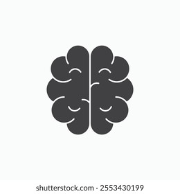 Human brain black solid vecor icon