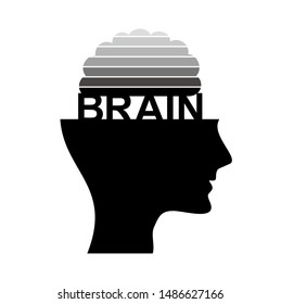 Human brain with black and white. Human head creativity idea. brain. Big idea design.