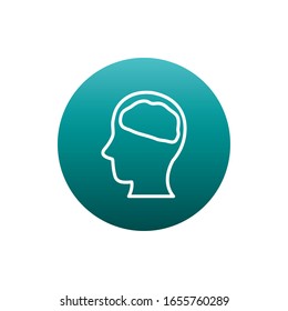 Human brain block gradient style icon design, Organ mind science intelligence idea medical head and education theme Vector illustration