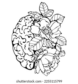 Ilustración de la floración cerebral humana en vector