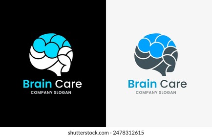 Human Brain Care, Leaf Brain Care and Maintenance, Leaf Brain, Natürliches Logo-Design 