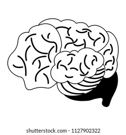 Human Brain Cartoon Black White Stock Vector (Royalty Free) 1127902322 ...