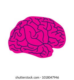Human brain cartoon design. Brain power. Vector illustration in flat style isolated on white background.