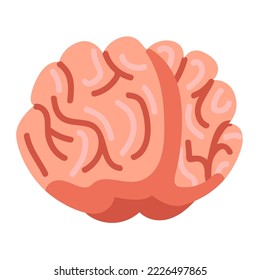 Human brain. Cartoon organ. Vector illustration