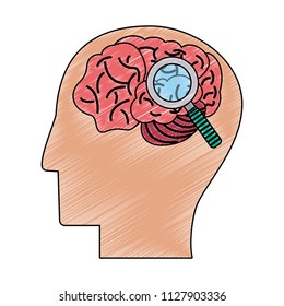 Human brain cartoon scribble