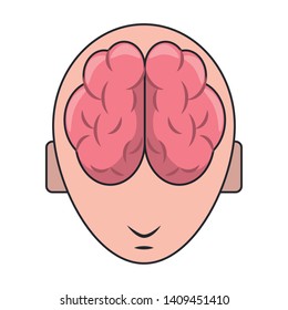 human brain cartoon vector illustration graphic design