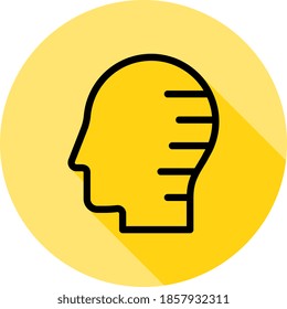 human, brain, change icon long shadow