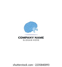 Human brain character logo design