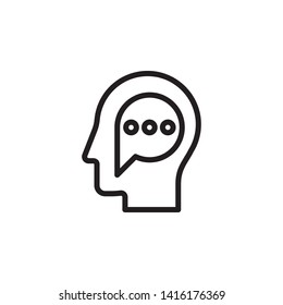 human, brain, chat icon. Simple thin line, outline vector of Mind process icons for UI and UX, website or mobile application