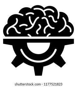 
Human brain with cogwheels symbolising technical thinking concept
