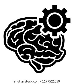 
Human brain with cogwheels symbolising technical thinking concept
