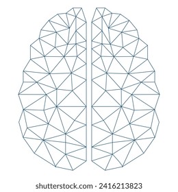 Human brain with colorful connected lines and dots. Vector network illustration.