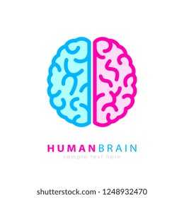 Human brain colorful logo vector illustration on white background