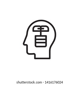 human, brain, communication icon. Simple thin line, outline vector of Mind process icons for UI and UX, website or mobile application