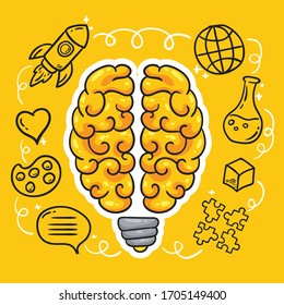 Human brain concept. Vector background