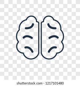 Human Brain concept vector linear icon isolated on transparent background, Human Brain concept transparency concept in outline style