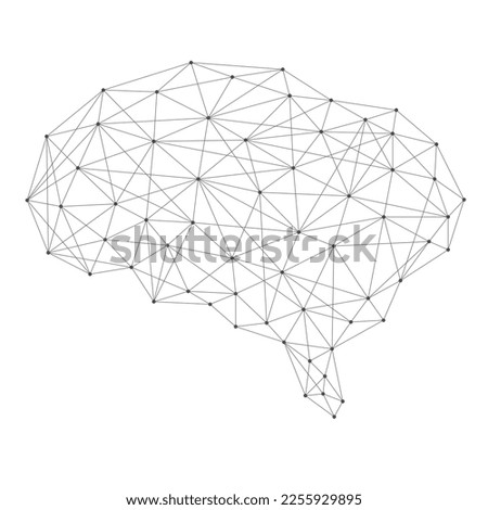 Human brain connected with line.
Neural network artificial intelligence virtual emulation science technology concept. 