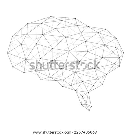 Human brain connected with line.
Neural network artificial intelligence virtual emulation science technology concept. 