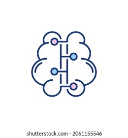Human Brain with Connections vector creative minimal icon or symbol