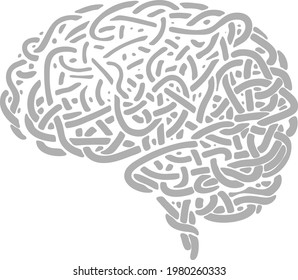 El cerebro humano consiste en líneas de entrelazamiento desordenadas que parecen fideos, cuerdas o alambre