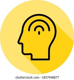 human, brain, contact icon long shadow