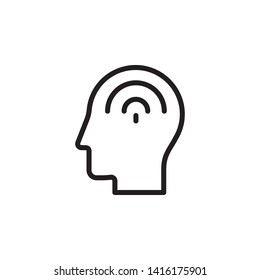 human, brain, contact icon. Simple thin line, outline vector of Mind process icons for UI and UX, website or mobile application