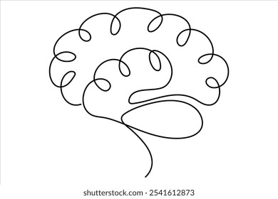 Human brain continuous one line drawing concept of Hand drawn minimalism style. brain line art vector illustration