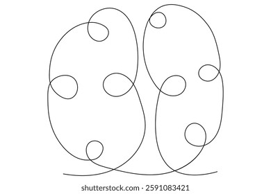 Human brain Continuous one line drawing of line art and vector illustration design

