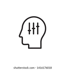 human, brain, control icon. Simple thin line, outline vector of Mind process icons for UI and UX, website or mobile application