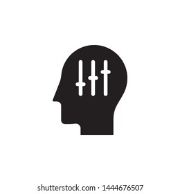 human, brain, control icon. Simple glyph, flat vector of Mind process icons for UI and UX, website or mobile application