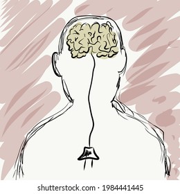 the human brain with a cord and a plug for an outlet