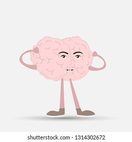 human brain covered his ears, vector illustration