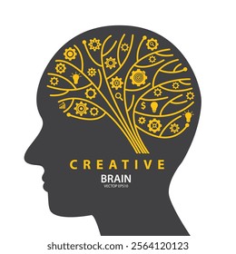 Human brain. Creative Concept. vector illustration.