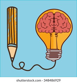 Human brain creative ideas graphic design, vector illustration eps10