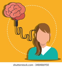 Human brain creative ideas graphic design, vector illustration eps10