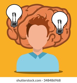 Human brain creative ideas graphic design, vector illustration eps10