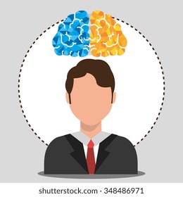 Human brain creative ideas graphic design, vector illustration eps10