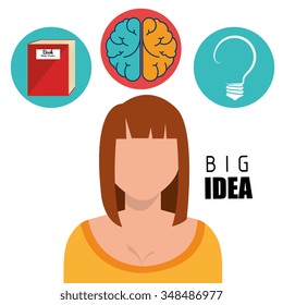 Human brain creative ideas graphic design, vector illustration eps10
