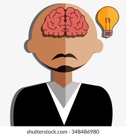 Human brain creative ideas graphic design, vector illustration eps10
