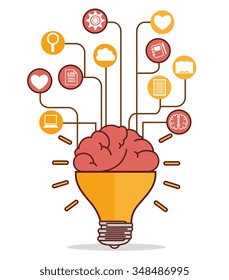 Human brain creative ideas graphic design, vector illustration eps10