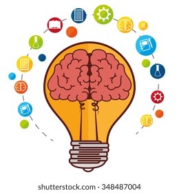 Human brain creative ideas graphic design, vector illustration eps10