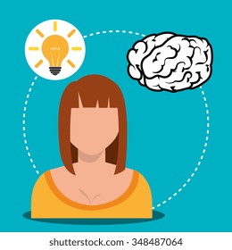 Human brain creative ideas graphic design, vector illustration eps10