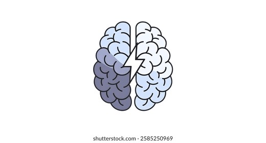 HUMAN BRAIN creative illustration,flat 2D vector ,useful for health,education,banners,arts etc.