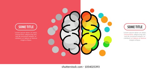 Human Brain. Creative Mind Concept. Infographic Design Template. Vector Illustration