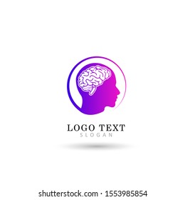 Human Brain, Creative & Mind Logo. Symbol & Icon Vector Template.