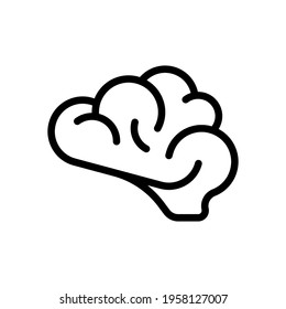 Human brain, creative mind, simple icon. Black icon on white background
